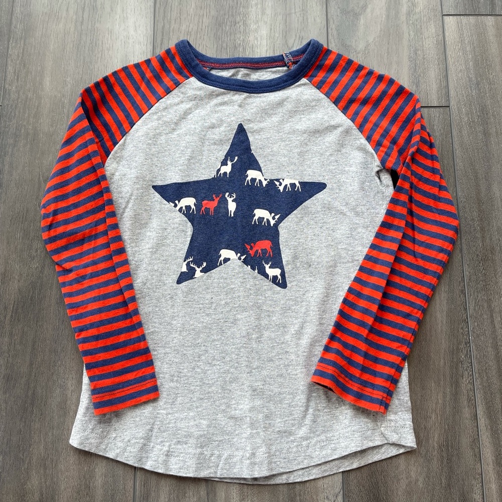 Mini Boden 2-3 yr Holiday Reindeer Long Sleeve Shirt